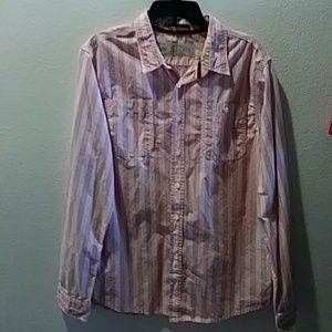 Men's 21MEN RED & WHITE LONG SLEEVE SHIRT XL